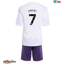 Camiseta Manchester United Mason Mount #7 Visitante Equipación para niños 2025-26 manga corta (+ pantalones cortos)